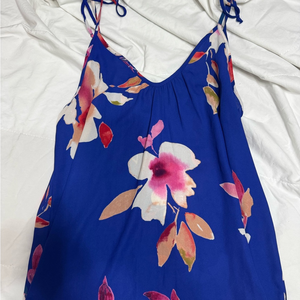 Sienna Sky Blue Floral Camisole with Pink Accents